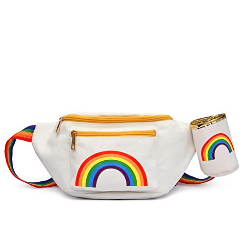 Pride Fanny Pack - XL - Durable Canvas - Wear Your Pride Around Your Waist - Rainbow Waist Pack - Rainbow Fanny Pack
