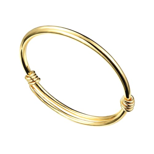DEARMAMY Bracelet Enfant Doré Réglable Push-Pull Jonc Ouvert Bijou Créatif Élégant Cadeau Anniversaire Noël Saint-Valentin