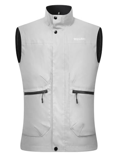 WOSAWE Mens Reflective Vest Night Running Glowing Bomber Gilet MTB Cycling Windbreaker Sports Safety Clothing, 2X-large