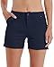 Willit Women's Golf Hiking Shorts Quick Dry Athletic Casual Summer Shorts with Pockets 4.5 in Deep Blue 16