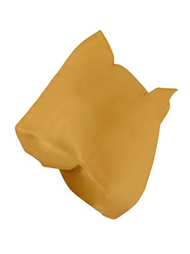 Vesuvio Napoli Solid Color Hankerchief Pocket Square Hanky Men's Handkerchiefs, Gold, 10x10 Inches