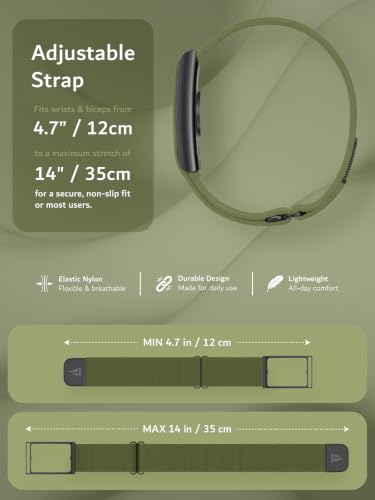 Image of TUDIA Stretchable Wrist & Armband Case for Amazfit Helio Strap [2-in-1 Strap] Bicep & WristBand for Helio Fitness Tracker (Case & Band Only)