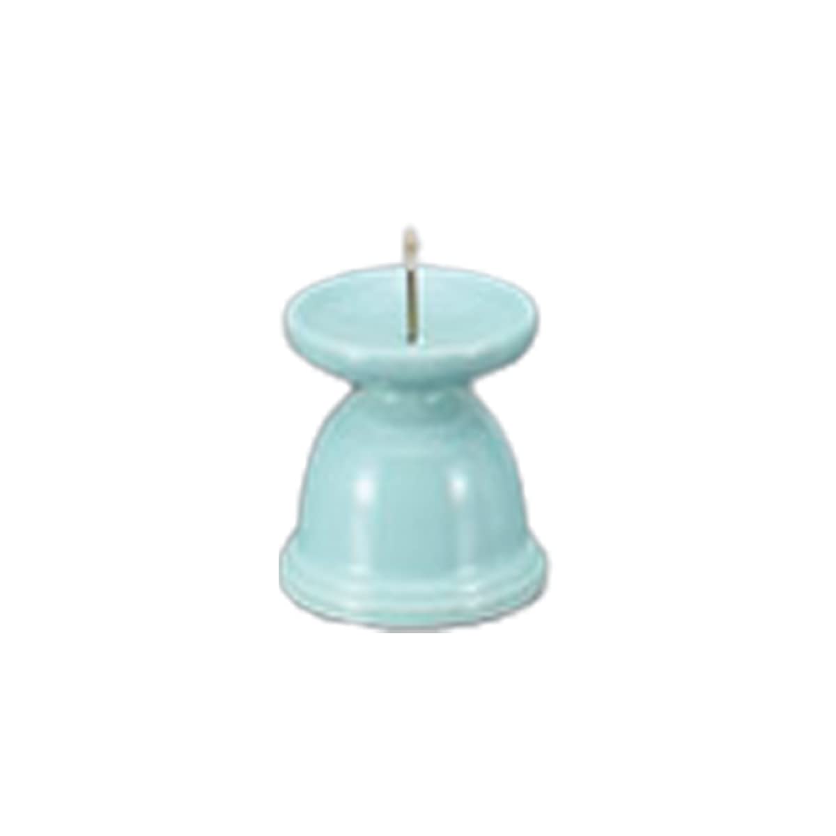 Yamashita Crafts 794170471 Buddhist Tool, Shinto Tool, Candle Holder, Celadon Dharma Candle Stand, 2.0 inches (5 cm), Blue