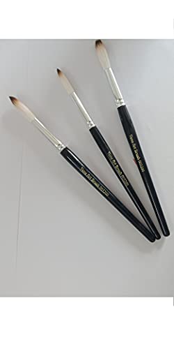 Image of Round Painting Brushes Set of 3 (Size : 18, 16, 14) Paint Brush for Gouache / Acrylic /Oil Painting(Wood)