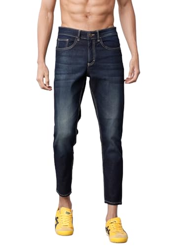 Image of Highlander Mens Tapered Fit Denim Jeans for Man| Regular Length|Mid-Rise|Stretchable Fabric for Comfort fit| Jeans for Man | Men Jeans