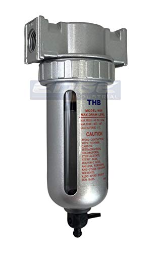 MID FLOW PARTICULATE FILTER/WATER TRAP FOR AIR COMPRESSOR COMPRESSED AIR LINES, 5u WITH POLY BOWL AND METAL BOWL GUARD (3/8" NPT) MID FLOW PARTICULATE FILTER/WATER TRAP FOR AIR COMPRESSOR COMPRESSED AIR LINES, 5u WITH POLY BOWL AND METAL BOWL GUARD (3/8" NPT)