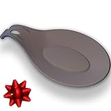 Silicone Spoon Rest for Stove Top – 1 Piece – HEAT RESISTANT DISHWASHER SAFE Kitchen Utensil Holder for LARGE Utensils - Won’t Break - Non-Slip - Ideal for Glass & Induction Cooktops - for Home Cooks