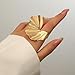 CIWEAI Chunky Gold Geometric Flower Knuckle Ring for Women Vintage Ginkgo Leaf Fan Shaped Finger Rings Boho Large Statement Jewelry Floral Petal Accessories (Gold)