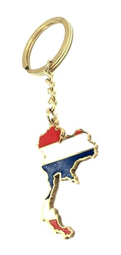 SNS Components Porte-clés en métal émaillé avec drapeau thaïlandais thaïlandais Asie du Sud-Est Asie, multicolore, taille unique