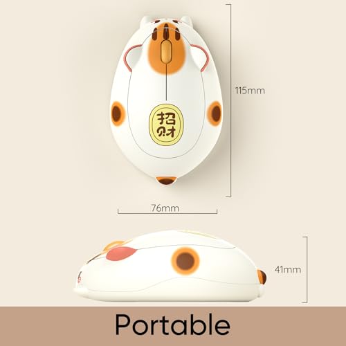 Image of Akko Cat Theme Wireless Gaming Mouse Fortune Cat, Tri-Mode Mouse BT3.0 /BT5.0 /2.4G, Cute Optical Cordless Cartoon Mice for Computer /Laptop /Desktop /PC, Compatible with Mac /Win