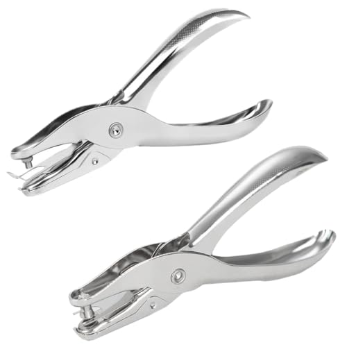 NJCXOLA 2pcs Perforadora Papel,Agujero Redondo,De Un Solo Orificio,Perforadora Papel 1 Agujero,Manual Punzón,Para Oficina, Escuela, Tarjetas Artesanal [3mm + 6mm]