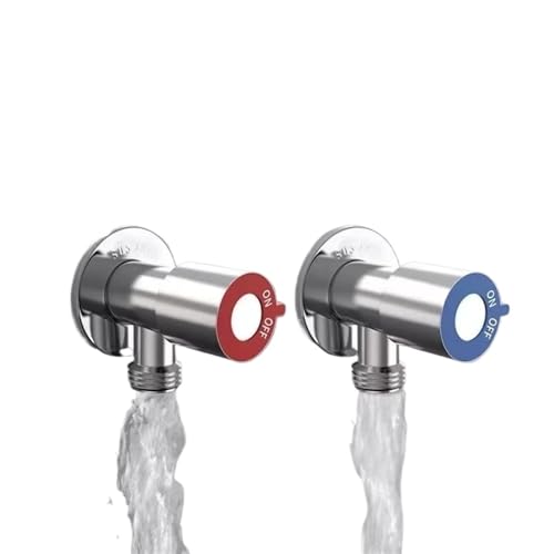 Válvula angular de acero inoxidable 304 azul G1/2 para agua de cocina y baño duradera 8