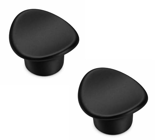 Image of JAGGER JAG401 Drawer Knobs for Home & Office - Durable and Elegant Stainless Steel Door Knob for Cabinets, Cupboards & Dressers (2, MATT Black (CURV Round))