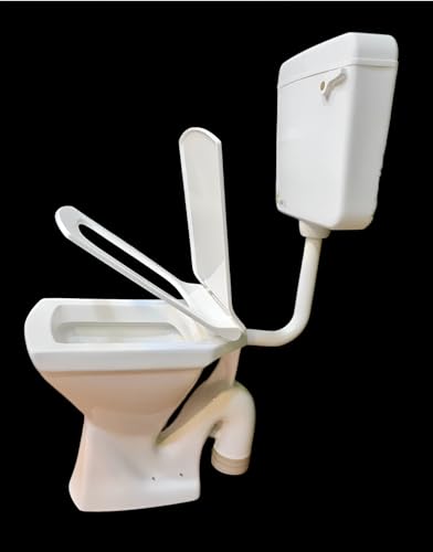 Image of Clay Plus Premium Grade Ceramic EWC Western Toilet Floor Mount Commode for Bathroom /Office /Hospital /School With Slow Close Slim Seat Cover (SQUARE COMMODE & SILVERSIDE FLUSH TANK)