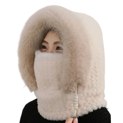 Sombrero de invierno ruso: 23 pulgadas Protección de oído a prueba de viento ajustable para senderismo de nieve, correr con correa ajustable, aislamiento térmico para deportes al aire libre, vellón de