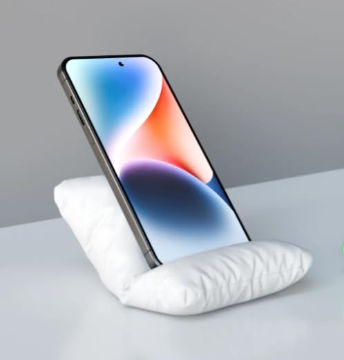 Pillow Phone Stand Holder, 3D Printed Phone Stand,Unique, 120x125x70 mm Plastic (White)-image-7