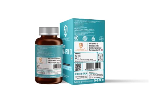Image of High Strength Omega - 3 Fish Oil 500 mg | 2X EPA:DHA | Softgel Capsules | Heart Health | Nonveg (Pack Of 3)