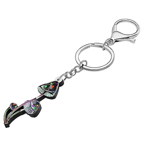 WEVENI Cute Mushroom Stuff Acrylic Mushroom Keychain Plant Keyring Food Charms for Women Girls Funny Wallet Accessories (Mushroom F)3