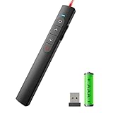 Presentation Clicker Wireless Presenter Remote, PowerPoint Clicker Computer Clicker with Red Light,