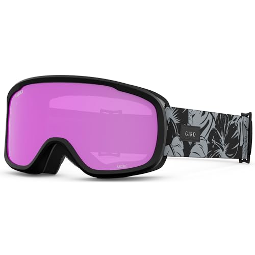 Giro Womens Moxie Ski/Snow Goggles - Black & Grey Botanical LX - Amber Pink/Yellow Lens, BLACK&GREY BOTANICAL