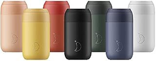 Chilly's Series 2 Coffee Cup - Tight seal, No Sweating - BPA-Free Stainless Steel - Reusable - Double Walled, Vacuum Insulated - Keeps Coffee, Cocoa & Tea Steaming Hot for 4 Hrs - Pine Green, 340ml