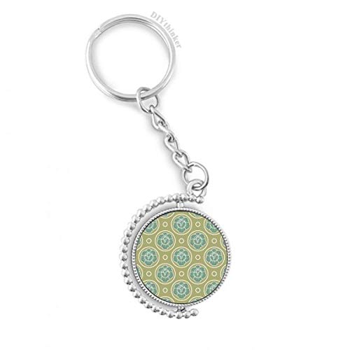 Llavero giratorio con patrón de col verde y anillo decorativo DIYthinker