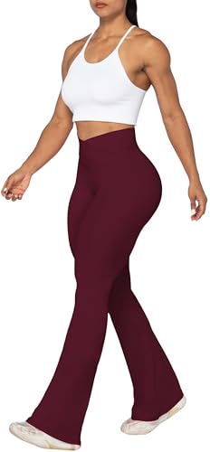 Image of Sunzel Flare Leggings, Crossover Yoga Pants with Tummy Control, High-Waisted and Wide Leg