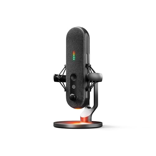 Image of SteelSeries Alias USB Mic for PC - 3x Bigger Capsule for Gaming, Streaming and Podcasting - Sonar for Streamers Audio Software - AI Noise Cancelling - LED Mute & Level Monitoring - Shock Mount - Black