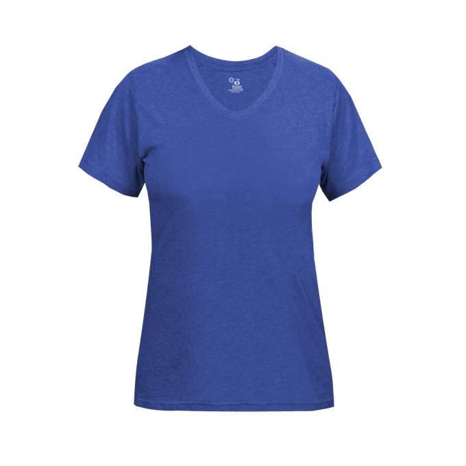 Badger Sports Tri-Blend Ladies' V-Neck Tee Royal Blue Small