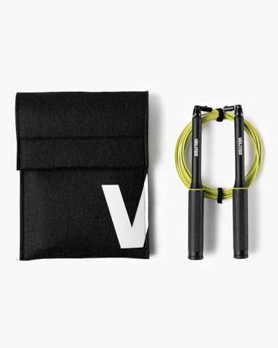 Velites - Comba Fire 2.0 Oficial de CrossFit® Games - Color Black - Bolsa de Transporte Incluida - Cuerda para Saltos Simples y Dobles