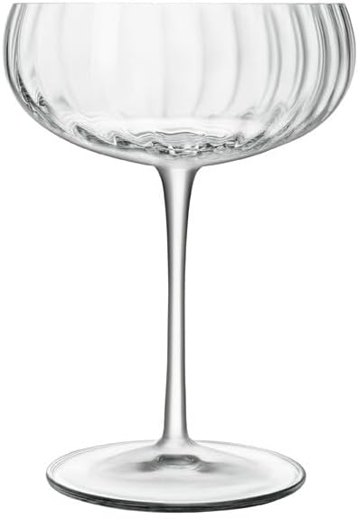 Luigi Bormioli Optica Cocktail Glasses 4 Set x 300ml Crystal Glasses, Dishwasher Safe