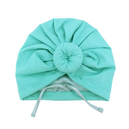 Image of Silky Satin Lined Turban Hat for Babies Infant Toddler Girls Boys Bonnet Newborn Cotton Beanie Little Kids Shower Caps