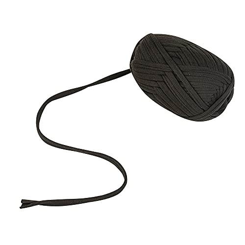 M-S Thick Knitting Yarn, Elastic Fabric Cloth T Shirt Yarn, Spaghetti Yarn For Hand Diy Bag Blanket Cushion Crocheting Projects,3.3 Oz, 30 Yard (Black) #TOP1