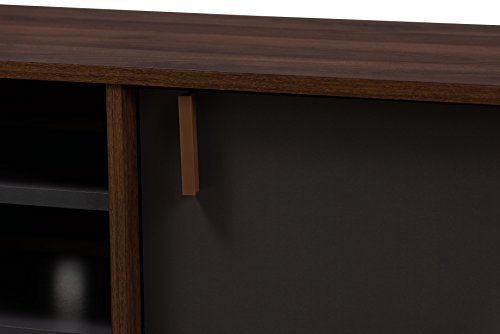 Baxton Studio Salubelle Tv Stand, Walnut Brown/Dark Grey #TOP4