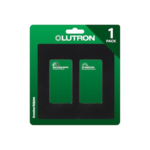 Image of Lutron Claro Light Switch Cover Plate, 2 Gang Wallplate, for Decorator Light Switches, Screwless Switch Plate Cover, Gloss, CW-2-BL, Black