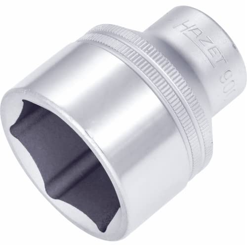 HAZET 900-34 52 mm 6-Point Hexagon Traction Profile Socket - Chrome-Plated/Polished, 34 mm (Schlüsselweite)