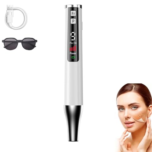 LáPiz PortáTil para Eliminar Lunares con Picosegundos, Disponible En Dos Modelos: Recargable Y con BateríA, con 9 Modos Y 4 Velocidades, Ideal para Verrugas, Pecas, Etc Plug-inmodel