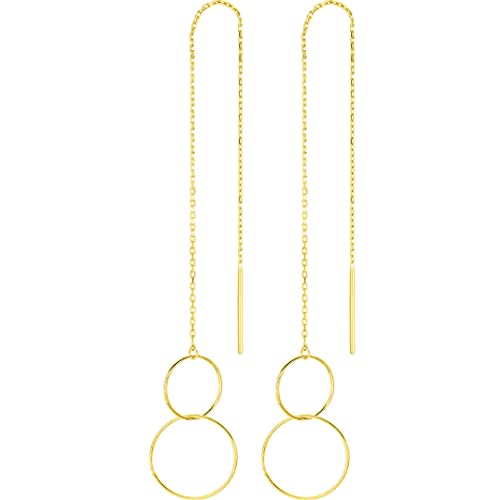 Boucles d'oreilles pendantes cercles en or pour sublimer vos soirées