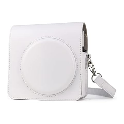 HIYQIN Square SQ1 Case, PU Leather Protective Case for Fujifilm Instax Square SQ1 Camera with Shoulder Strap(White) Cover