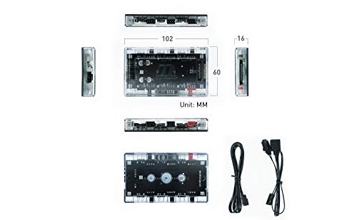 Image of MICRO CONNECTORS 12 Port ARGB /PWM Fan and Light Splitter Hub with Magnetic Base (S08-06ARPW) - 3.9 x 2.25 x 0.60 inches - Fan and Light Splitter Hub - Desktop Compatible