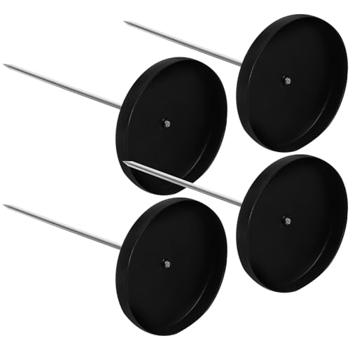 HOMSFOU 1 Set 4Pcs Detachable Receipt Holders Black Desktop Paper Menu Holders for Office Restaurant Cafe Pub Stable Check Spindle with Safety Cover for Bills Memos