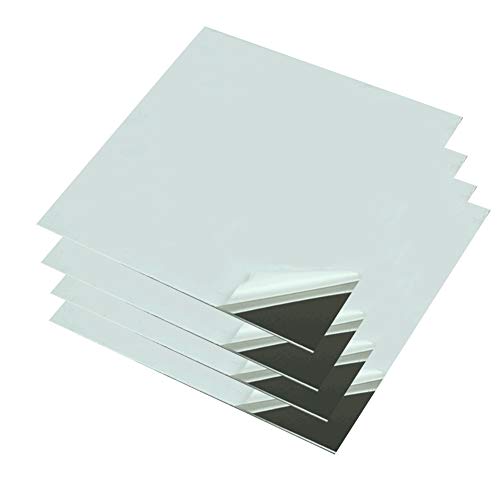 SOFIALXC Lámina De Acero Inoxidable Superficie De Espejo Superficie De Pulido-100mmx100mmx Thick:1mm 4pcs