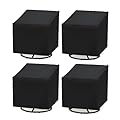 Baner Garden Patio Chair Covers 4 Pack, Outdoor Chair Covers Waterproof 600D Heavy Duty, All-Weather Patio Furniture Covers for Outdoor Swivel Chairs, Lawn Wicker Sofas & Rocking Chairs, Black