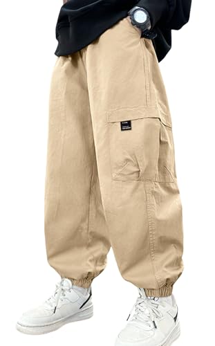 Pantalones cargo niño jogger de algodón para evitar rozaduras con cintura elástica