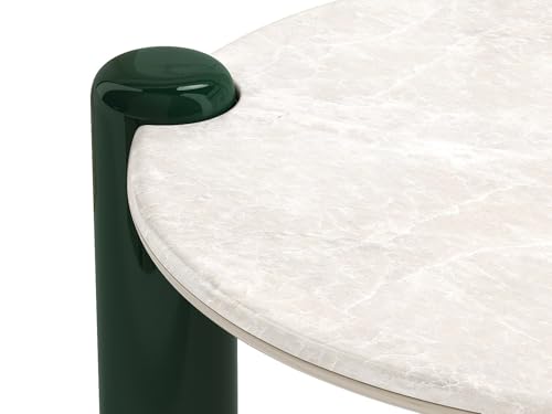Table basse en marbre et MDF NARODI chic bicolore beige et vert