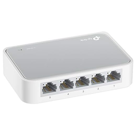 TP-Link TL-SF1005D 5-Port Fast Ethernet-/Netzwerk-/Lan Switch (10/100Mbit/s, automatische Geschwindigkeits- und Duplexanpassung, Plug-und-Play, Auto-MDI/MDIX, lüfterlos) weiß