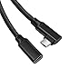 Produktbild 90 Grad Winkel USB C Verlängerungskabel 2M/10Gbps/100W PD/4K 60Hz, USB 3.2 Gen 2 Typ C Stecker auf Buchse Datenkabel kompatibel mit MacBook Pro Air,iPad Pro mini 6 Air 4,Pixel 6 Pro,Galaxy S22 (2M)