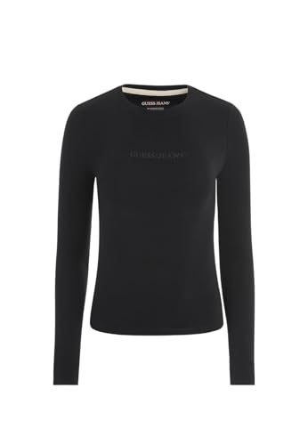T-shirt à manches longues GUESS Slim Gj Logo EMB Tee W4YI22J1314 coton stretch noir