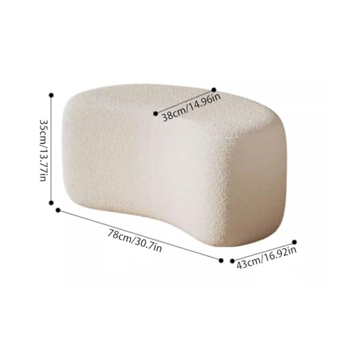 Taburete para maquillaje elegante de lana texturizada para dormitorio 4