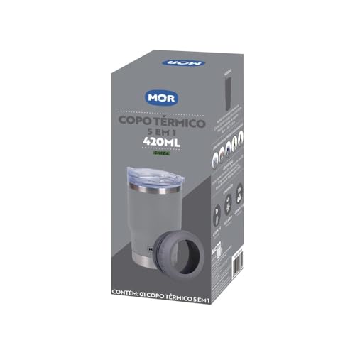 Mor - Copo Termico 5 Em 1 Cinza 420Ml